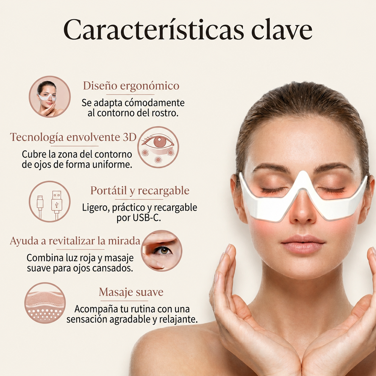 Verali LumiEye™— Masajeador de ojos con luz roja